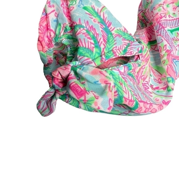 Lilly Pulitzer Maryellen Off shoulder top Spotted On Worth Bali Blue Size XS NEW - Picture 7 of 12